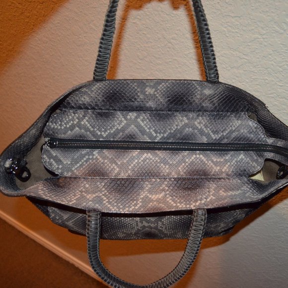 NWOT $2180 Nada Sawaya Brown Python Doulbe Handle Tote Handbag - Picture 5 of 8